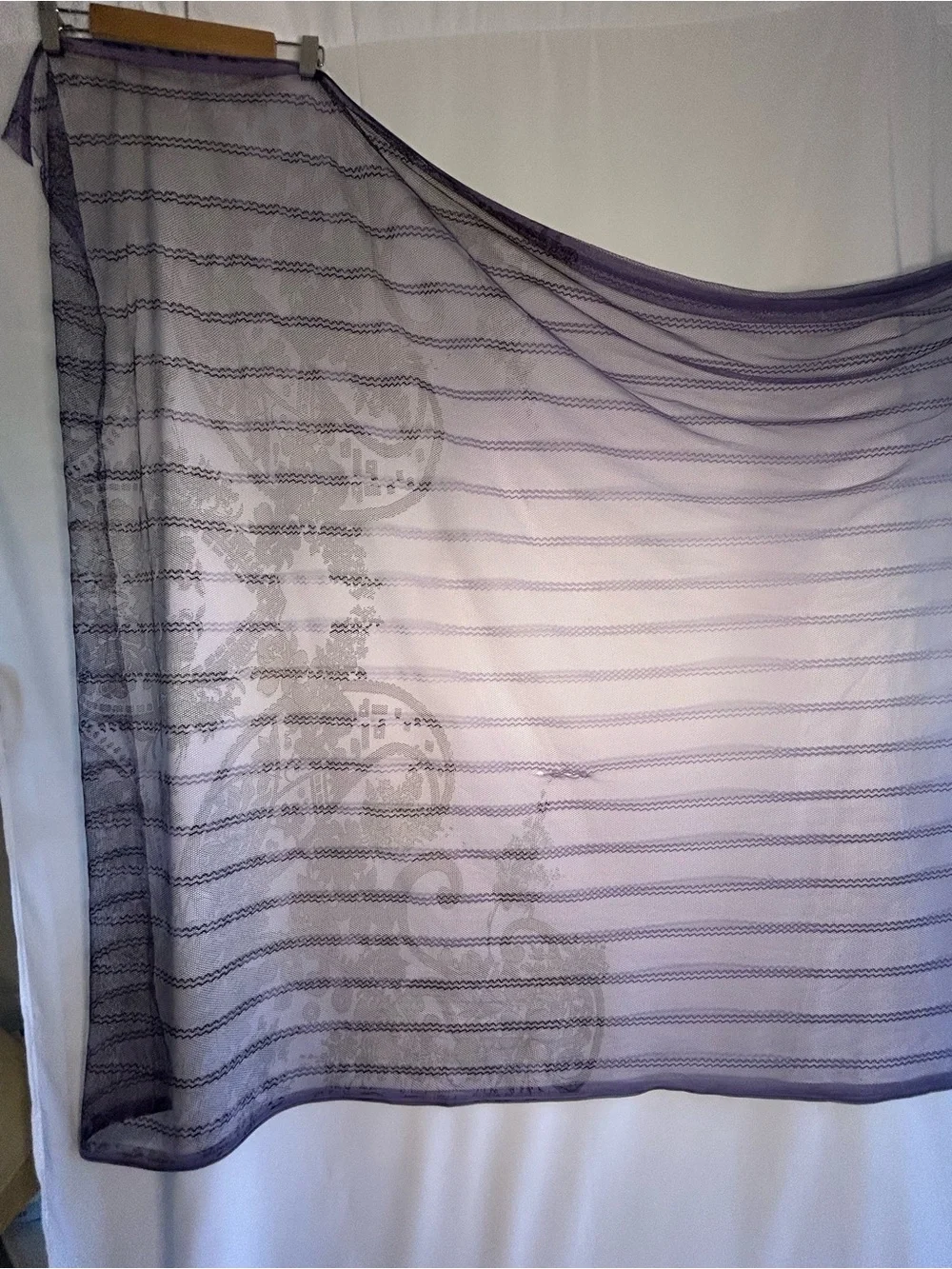 Sheer Lace-Trim Wrap Scarf in Light Purple - Women's Intimates & Sleepwear